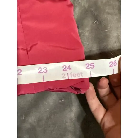 Talbots Size Large Pink Puffer Vest Fur Hood Duck Down Fill Winter Skiing Women - Picture 8 of 11